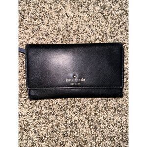 Kate Spade Rosie Large Flap Wallet Black Leather